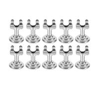 GARVALON Lot de 10 Porte-Étiquettes Métalliques U Forme Petit Support de Bureau Argenté en Acier Inoxydable Pinces pour Étiquettes Prix Boulangerie et Supermarché Présentoir Vertical