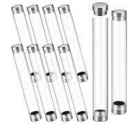 GARVALON Lot de 10 Porte-Stylos Cylindriques Transparents en Acrylique Étuis de Rangement Compacts pour Stylos à Bille et Plume Trousse de Rangement pour Élève Support D’Affichage pour