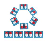 GARVALON Lot de 10 Set de Mini Capsules en Bois Bleu pour Jeu de Docteur Garçon et Filles, Jouets de Simulation Médicale Réutilisables, Coffret Éducatif pour Rôle Ludique et Découverte