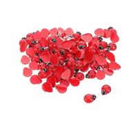 GARVALON Lot de 100 Mini Coccinelles en Résine Rouge, Décorations pour Micro-paysages, Accessoires Maison Miniature pour Loisirs Créatifs et Décoration de Jardin, Figurines Animales DIY