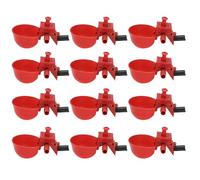 GARVALON Lot de 12 Abreuvoirs Automatiques Réglables pour Poulets Pigeons et Volailles Bols en ABS Rouges de 95 MM Buveurs Pratiques pour Élevage et Usage Domestique Couleur Aléatoire