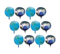 GARVALON Lot de 12 Ballons en Aluminium 22 Pouces 4D Forme Globe Terrestre Bleu et Transparent pour Décoration Fête D’Anniversaire Ballon Hélium Éducatif et Thème Carte du Monde