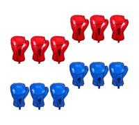 GARVALON Lot de 12 Ballons Moufles de Boxe en Aluminium Rouge et Bleu Décoration d'Anniversaire Sportive pour Fête à Thème Boxe Accessoires Gonflables Réutilisables pour Soirée Catch et