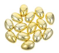 GARVALON Lot de 12 Œufs de Pâques Dorés en Plastique 8X53 CM Boîtes Décoratives à Remplir de Bonbons ou Jouets pour Fête Chasse aux Œufs et Activités Manuelles