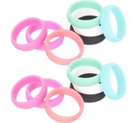 GARVALON Lot de 14 Bagues de Sport en Silicone Épaisses pour Femmes Tailles 8 Couleurs Variées Alliances Flexibles Respirantes Fitness Plein Air et Soirées