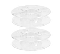 GARVALON Lot de 2 Bobines de Filament 3D Transparentes en Plastique Réutilisable 025 Kg Enrouleur de Filament pour Imprimante 3D à Domicile Bureau et Atelier Support Anti-Nœuds pour