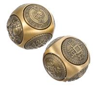 GARVALON Lot de 2 Boules de Baoding en 36 Mm, Boules D’exercice Chinoises Anti-stress et Massage Mains, Design à Relief Hexagonal, pour la circulation sanguine des mains et la flexibilité