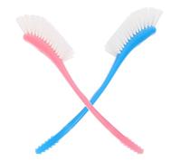 GARVALON Lot de 2 Brosses Multifonctions pour Biberons et Gobelets, Plastique Sûr, Poils Nylon Rigides, Couleurs Bleue et Rose, Outil de Nettoyage pour Parois Intérieures et Fonds