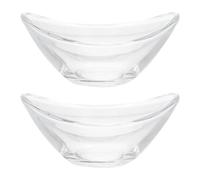 GARVALON Lot de 2 Coupelles à Sauce en Verre Transparent Forme Originale en Yuanbao 8 CM pour Sauces Soja et Assaisonnements Utilisation Maison et Restauration Pratiques et Réutilisable