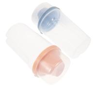 GARVALON Lot de 2 Distributeurs de Lessive Carrés Plats Étanches, Récipients à Poudre 300 Ml en Plastique Solide, Couleur Orange et Bleu Foncé, Rangement Pratique pour Maison et Voyage
