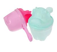 GARVALON Lot de 2 Gobelets de Rinçage pour Shampooing Bébé en Plastique Léger Motifs Dessin Animé Couleurs Vert Clair et Rose Tasse de Bain Pratique Soins Bébé