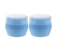 GARVALON Lot de 2 Houppettes avec Pot Portable Bleu Ciel pour Bébé, Distributeur de Poudre Rechargeable avec Étui, Récipient de Voyage pour Application Douce et Uniforme de Poudre, Soin