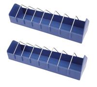 GARVALON Lot de 2 Mangeoires Anti-Éclaboussures 40 CM en Plastique Bleu pour Pigeons Auge Longue à Rainures pour Cage à Oiseaux Ustensile D’Alimentation Pratique pour Nourriture Propre