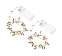 GARVALON Lot de 2 Mini Guirlandes Lumineuses LED pour Maison de Poupée Éclairage Décoratif Miniature sans Pile Petites Lampes Féeriques pour Décorations de Noël et Scènes Miniatures