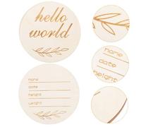 GARVALON Lot De 2 Panneaux En Bois Annonce De Naissance Bébé, Décoration Photo Personnalisable Nom Et Date, Accessoires Naissance En Bois Naturel Pour -né, Présent Jeune Parent