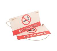 GARVALON Lot de 2 Panneaux en Bois «Interdiction de Fumer» 10X20 CM Panneaux D’Avertissement Polyvalents pour Lieux Publics Bureaux et Commerces Usage Intérieur et Extérieur