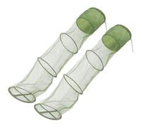 GARVALON Lot de 2 Pièges Pliables Multifonctions pour Poissons et Écrevisses Filet Vert 30X150 CM Casier à Homard Professionnel Accessoire Solide pour Pêche en Mer Eau Douce