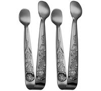 GARVALON Lot de 2 Pinces Alimentaires Multifonctions en Acier Inoxydable 304 Noir, Petites Pinces à Sucre Glace pour Seaux à Glace, Buffet, Bar Cuisine, Design Rose Gravé, Prise Sûre
