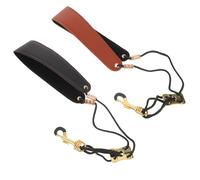GARVALON Lot de 2 Sangles de Cou Rembourrées et Réglables pour Saxophone Alto Ténor et Clarinette Sangle Noire et Marron Crochet Robuste Accessoire pour Instrument de Musique Confort