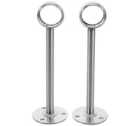 GARVALON Lot de 2 Supports Robustes en Acier Inoxydable Épais pour Tringle à Rideaux Diamètre 25mm, Tête Ronde, Longueur 15cm, Fixation Murale Polyvalente pour Rideaux et Penderie, Usage