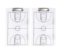 GARVALON Lot de 2 Tableaux à Pince en Pvc pour Basketball, Tableau Blanc Effaçable à Sec, Léger et Résistant la Transpiration, Outil D'entraînement Portable pour Entraîneurs