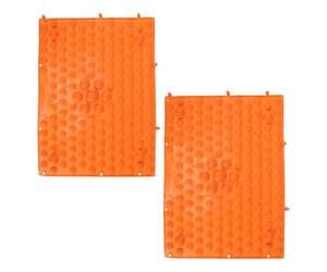 GARVALON Lot de 2 Tapis D’Acupression Massage pour Pieds Orange Antidérapants Coussinets de Thérapie Plantaire Pliables pour Yoga Relaxation et Jeux D’Extérieur Matériau Solide pour