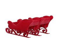 GARVALON Lot de 2 Traîneaux Rouges du Père Noël en Plastique Résistant Décorations de Bureau et Centre de Table pour Noël Bonbonnières Festives pour Village et Coffret Présent