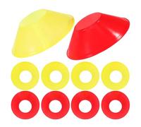 GARVALON Lot de 20 Set de Mini Cônes D'entraînement Football Souples et Résistants au Vent, Marqueurs D'agilité Rouge et Jaune, Disques de Signalisation Compacts pour Exercices et Matchs