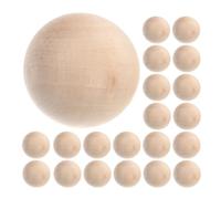 GARVALON Lot de 25 Boules en Bois Naturel Brut sans Trou 40 MM Perles Rondes Lisses pour Loisirs Créatifs Décorations DIY Art Rustique et Projets Faits Main