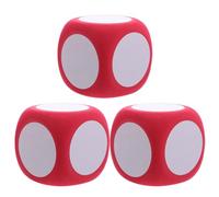 GARVALON Lot de 3 Dés en Mousse Effaçables à Sec 6 CM Rouge Dés Vierges Réutilisables pour Activités Éducatives Jeux en Famille Écriture et Projets Créatifs en Classe