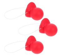 GARVALON Lot de 3 Gros Nez de Clown en Latex Rouge Vif Accessoire de Nez de Clown pour Carnaval Halloween et Fêtes Costumées Texture Lisse Taille Large pour Cosplay et Photo Amusante