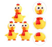 GARVALON Lot de 3 Jouets Poulet en Latex Jaune Jouets Sonores à Presser Mâcher pour Chien D’Adresse Léger et Résistant pour Occuper et Stimuler L’Instinct de Chasse de Votre Animal