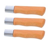 GARVALON Lot de 3 Manches de Rechange en Bois Massif de Hêtre Grosse Taille Poignée pour Couteaux Cuisine Accessoire Solide et Antidérapant pour Usage Domestique et Professionnel