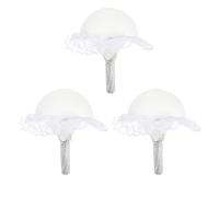 GARVALON Lot de 3 Porte-bouquets en Mousse Blanche Dentelle, Résistance à L'usure et Facile à Transporter, pour Bouquet de Mariée et Création DIY en Boutique de Fleurs