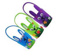 GARVALON Lot De 3 Seaux En Tissu Pour Œufs De Pâques Pochettes De Rangement Pour Bonbons Et Présents