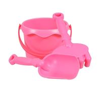 GARVALON Lot de 3 Set de Outils de Jardinage Garçon et Filles Rose - Pelle Longue Râteau et Seau en Plastique - Truelles Miniatures pour Pousse de Plantes Jeu Éducatif et Activités Plein