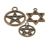 GARVALON Lot de 30 Pendentifs Pentacle en Alliage Robuste pour Création de Bijoux, Breloques Étoiles Vintage, Accessoires DIY pour Colliers et Bracelets, Symbolique Hanoukka, Bijoux de Cou