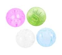 GARVALON Lot de 4 Boules d'exercice Silencieuses pour Hamster en Plastique Mini Balle Tournante Colorée Format Compact pour Activité Physique Intérieure et Extérieure