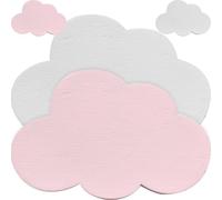 GARVALON Lot de 4 Crochets Muraux Adhésifs en Bois pour Garçon et Filles Motifs Nuage Blanc et Rose Porte-Manteau Mural pour Chambre D’Garçon et Filles Décoration Murale Fonctionnelle