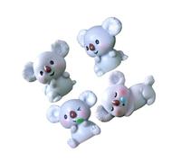 GARVALON Lot de 4 Mini Figurines de Koalas en Résine, Décorations Miniatures pour Micro-paysages de Jardin, Bureaux et Maisons de Poupées, Modèles Compacts et Détaillés Poses Variées,