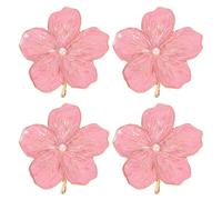 GARVALON Lot de 4 Poignées de Tiroir Décoratives de Fleur Rose Poignées de Meuble Vintage en Alliage Robuste Boutons de Placard pour Commode Armoire et Table de Chevet Usage Quotidien