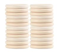 GARVALON Lot de 40 Anneaux en Bois Naturel Brut 70 MM Cercles Ronds Lisses pour Loisirs Créatifs Décoration DIY Fabrication Bijoux Rideaux et Macramé Kit D’Objets en Bois à