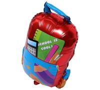 GARVALON Lot de 5 Ballons Gonflables en Aluminium de Cartable Rentrée Scolaire, Décorations Originales Premier Jour D'école en Maternelle, Réutilisables et Légers