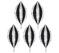 GARVALON Lot de 5 Ballons Sphériques en Aluminium Rayés Noirs Décoration de Fête et Anniversaire Ballon Rond Résistant en Film d'Aluminium pour Mariage et Événement Festif