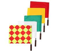 GARVALON Lot de 5 Drapeaux d’Arbitre de Football en Tissu Résistant avec Hampe en Acier Inoxydable Couleurs Intenses pour Matchs Scolaires Entraînements et Compétitions Sportives