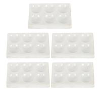 GARVALON Lot de 5 Plaques en Céramique à 6 Puits Plaques à Pastilles pour Tests Chimiques Design Multi-Orifices Pratique Usage en Laboratoire et Enseignement Scientifique Blanc