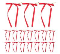 GARVALON Lot de 50 Nœuds Décoratifs Rouges en Ruban Polyester pour Emballage Présent, Mini Nœuds Artisanaux pour Décorations de Noël et Fêtes, Fournitures D’Emballage Présent DIY