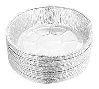 GARVALON Lot de 50 Plats en Aluminium Jetables Ronds 9 Pouces Moules à Tarte Compatibles Friteuse à Air Four et Micro-Ondes Barquettes Cuisson Pratiques pour Barbecue et Pâtisserie