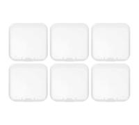 GARVALON Lot de 6 Boîtes de Rangement en Plastique Transparent Petite Boîte Carrée 74 X 74 X 25 CM Multifonction pour Outils Bijoux et Petits Objets pour Atelier et Usage Personnel