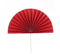 GARVALON Lot de 6 Éventails Pliables Décoratifs Rouges Chinois, 3 Tailles, Accessoires D’éventail Pliant en Tissu et Bois, Décoration de Fête et Intérieur, Ventilateur Pliant Créatif